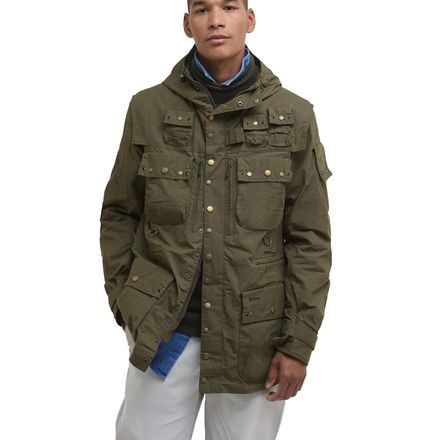 Barbour × TO KI TO Mezei Utility Alkalmi Dzseki — Sötétzöld