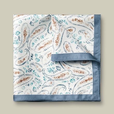 Charles Tyrwhitt Silk Paisley Pocket Square — Ivory