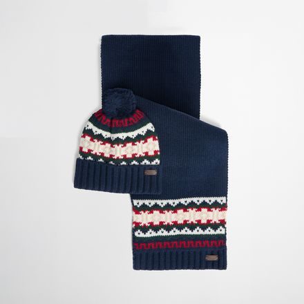 Barbour Kane Knitted Beanie & Scarf Gift Set