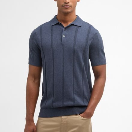 Barbour Wellburn Knitted Polo Shirt — Navy