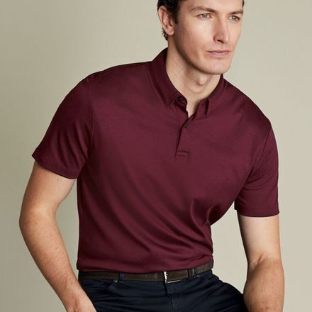 Charles Tyrwhitt Smart Jersey Polo — Burgundy