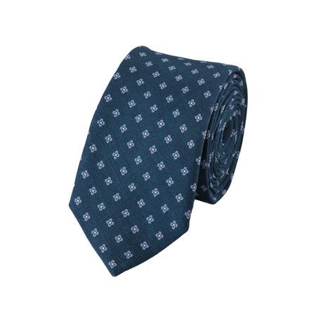 Charles Tyrwhitt Slim Silk Linen Tie — Petrol Blue