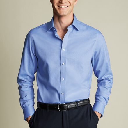 Charles Tyrwhitt Non-Iron Royal Oxford Shirt — Ocean Blue
