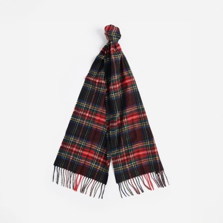Barbour New Check Tartan Scarf — Black Stewart