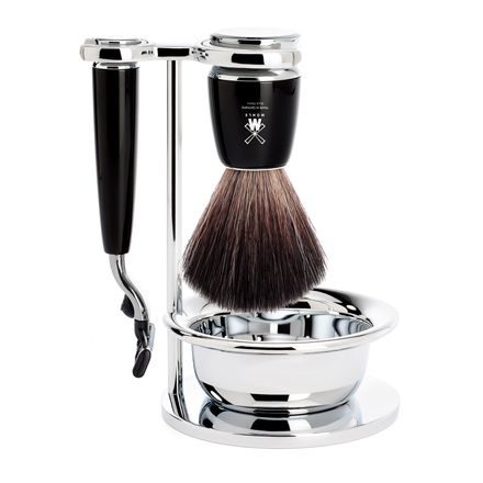 Mühle RYTMO Shaving Set — Mach3®, Black Fibre, Black Resin