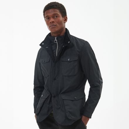 Barbour Ogston viaszolt pamut kabát — Black