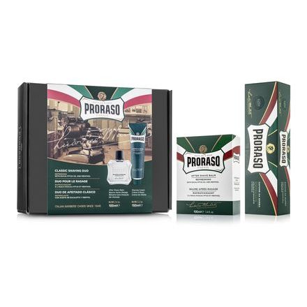 Frissítő krém és borotválkozás utáni balzsam ajándékcsomag Proraso Green - eukalyptus