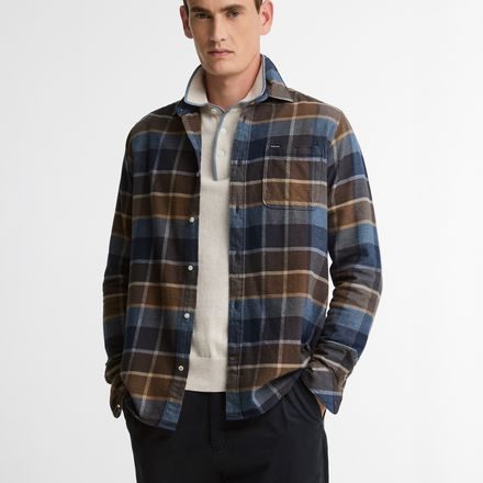 Barbour Copswell Relaxed Checked Shirt — Dark Sand