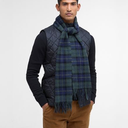 Barbour Tartan Lambswool Scarf — Olive Night