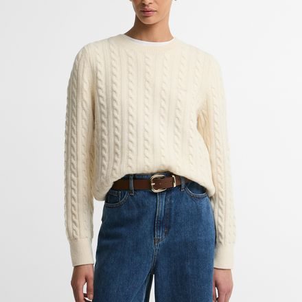 Barbour Ashdown Relaxed Cable-Knit Jumper — Ecru