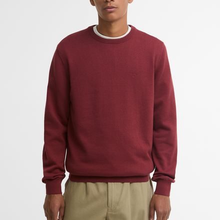 Barbour Pima Cotton Crew Neck Sweater — Brick Red