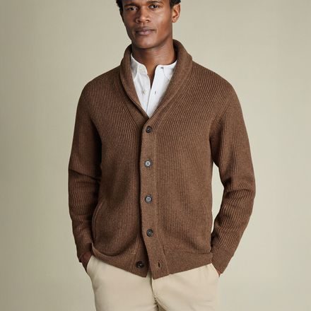 Pure Merino Shawl Neck Chunky Cardigan