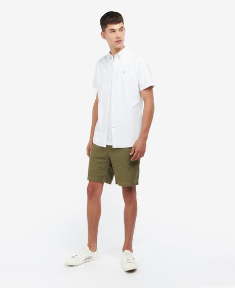 Barbour Oxford Short Sleeve Tailored Shirt — Classic White