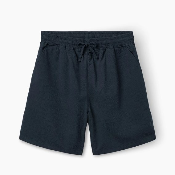 forét Hush Seersucker Shorts — Navy