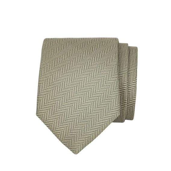 John & Paul Zöld selyem nyakkendő kereszt mintával