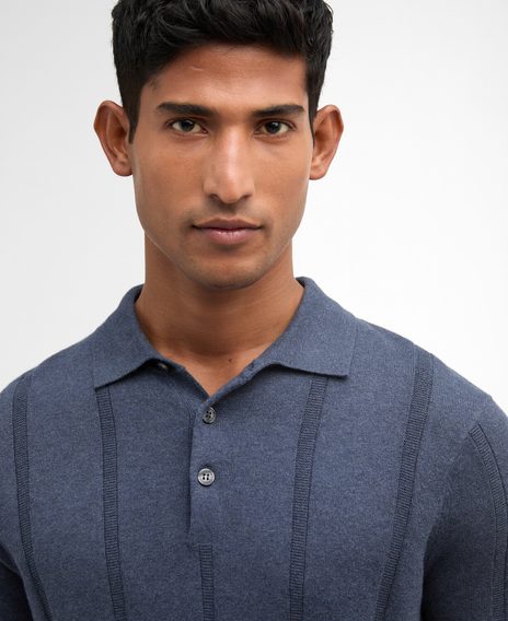 Barbour Wellburn Knitted Polo Shirt — Navy