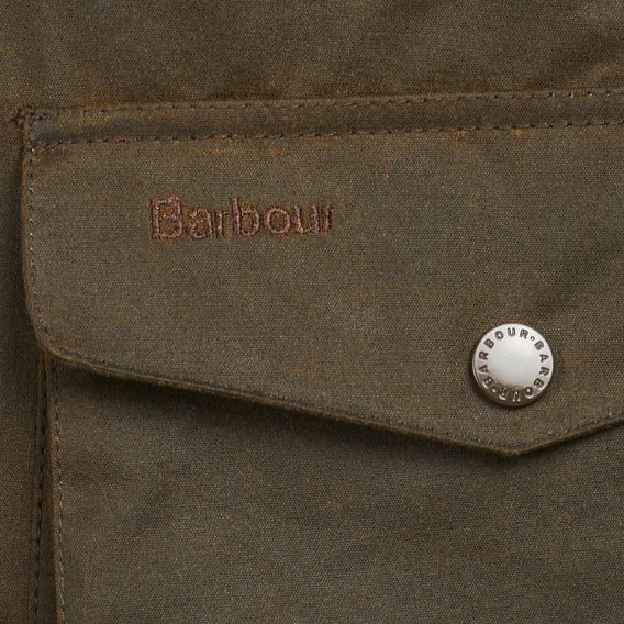 Barbour Ogston viaszolt pamut kabát— Olive