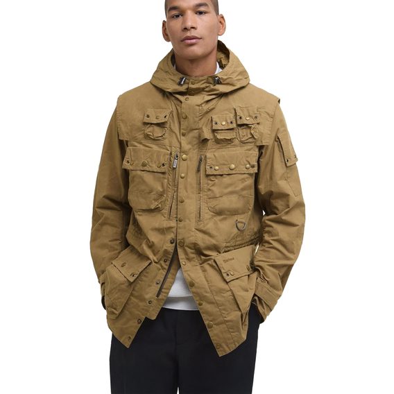 Barbour × TO KI TO Mezőgazdasági Utility Alkalmi Dzseki — Aranybarna Khaki