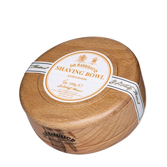 Fából készült tál borotvaszappannal D.R. Harris - Sandalwood (100 g)