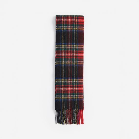 Barbour New Check Tartan Scarf — Black Stewart
