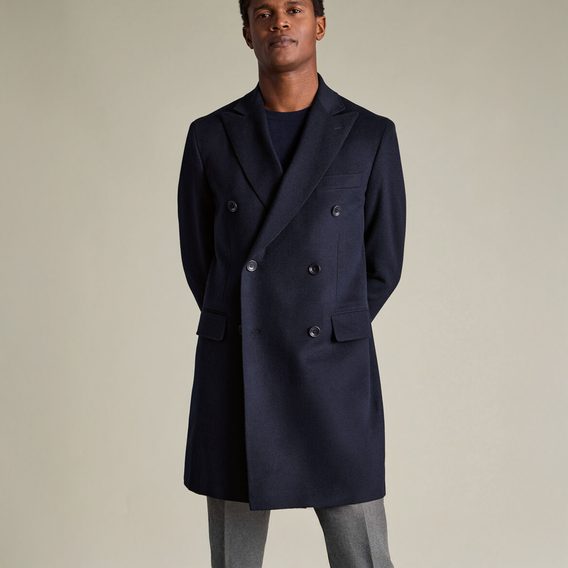 Charles Tyrwhitt Pure Wool Double Breasted Overcoat