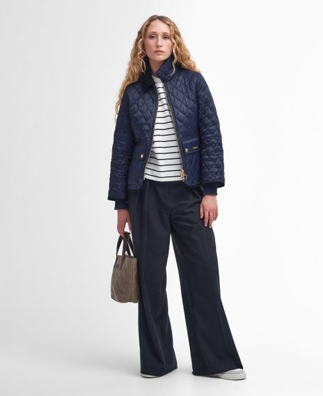 Barbour Beadnell Fitted Quilted Jacket — Navy