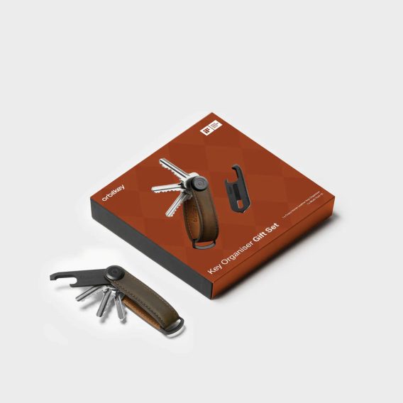 Orbitkey Key Organiser Crazy Horse + Multitool V2 Set — Oak Brown