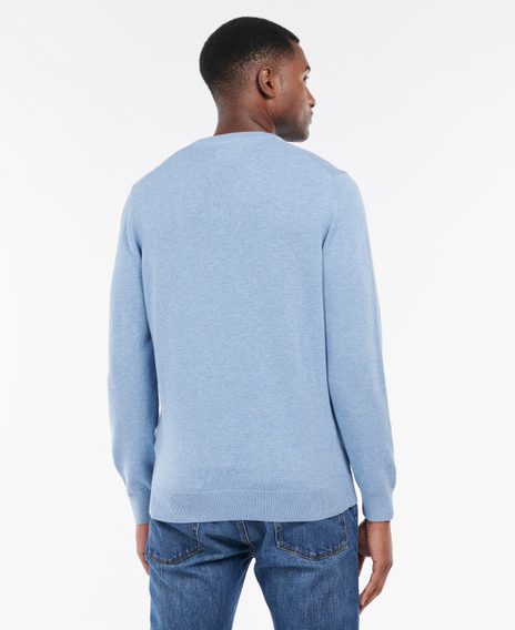 Barbour Pima Cotton Crew Neck Jumper — Dark Chambray