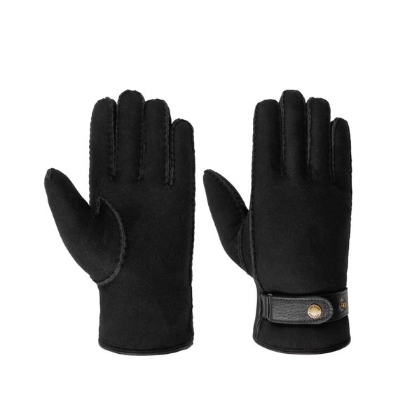 Stetson Lambfur & Deerskin Gloves — Black