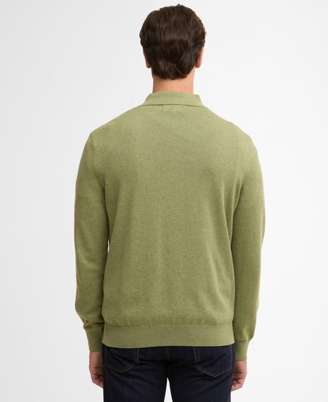 Barbour Pima Cotton Knitted Polo Shirt — Laurel Green