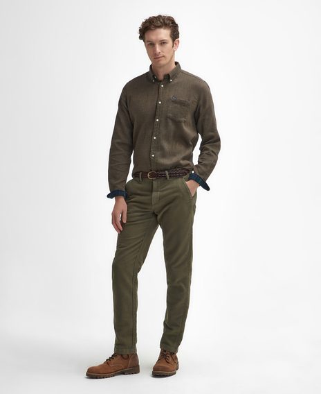 Barbour Moleskin Tailored Trousers — Dark Olive