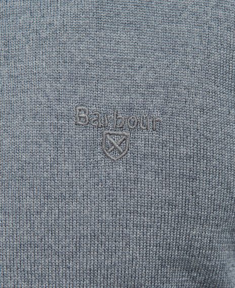 Barbour Loyton Merino félcipzáras pulóver — Grey Marl