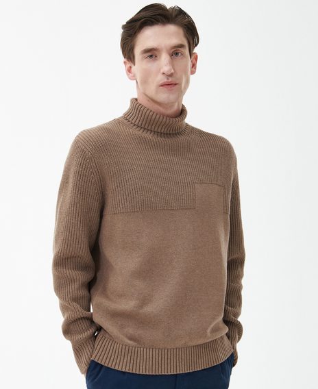 Barbour Steetley Roll-Neck Jumper — Military Brown