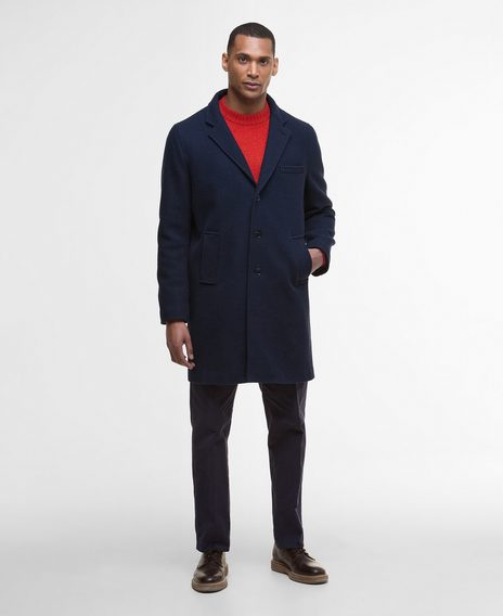 Barbour Kirkbridge Wool Coat — Navy