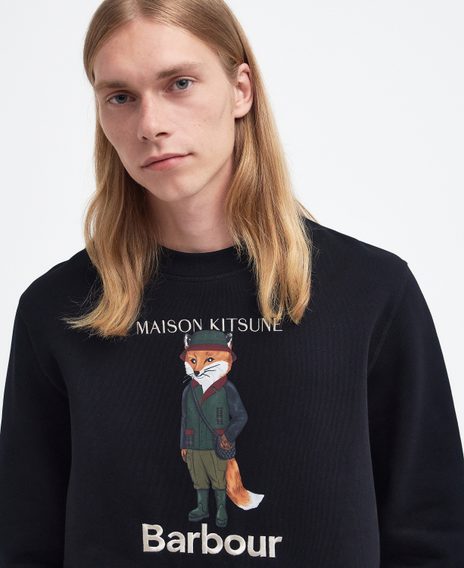 Barbour × Maison Kitsuné Beaufort Fox Sweatshirt — Black