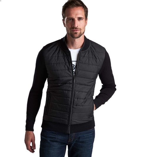 Barbour Carn Baffle Zip Through Jumper — Black