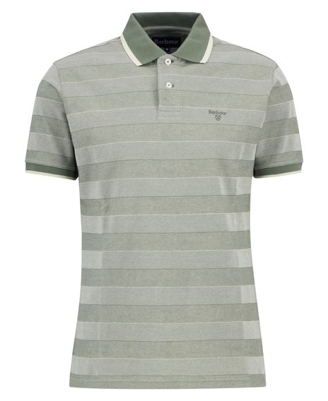 Barbour Branton Striped Polo Shirt — Light Moss