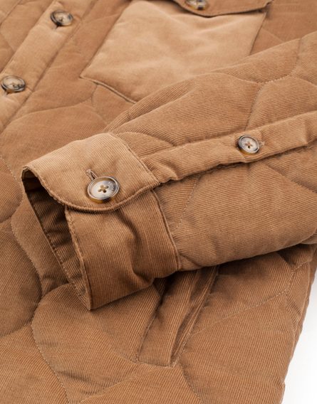 Brooksfield Quilted Corduroy Jacket — Camel