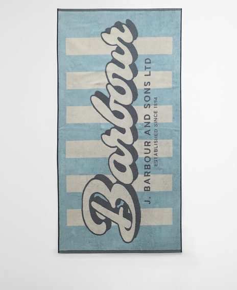 Barbour Archive Beach Towel — Surf Blue Logo