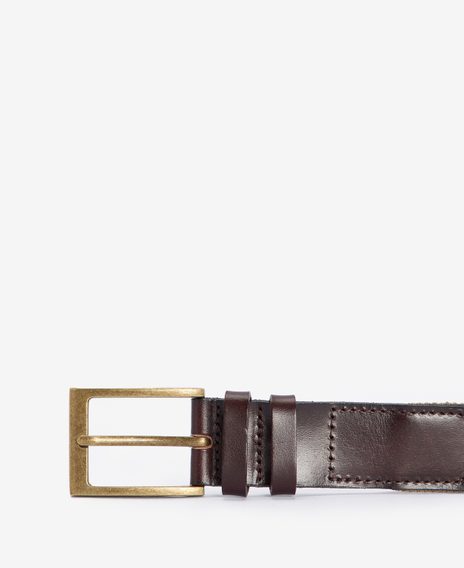 Barbour Albyn Leather Webbing Belt — Military Brown