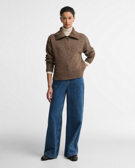 Barbour Lavensdale Half Zip Fleck Yarn Jumper