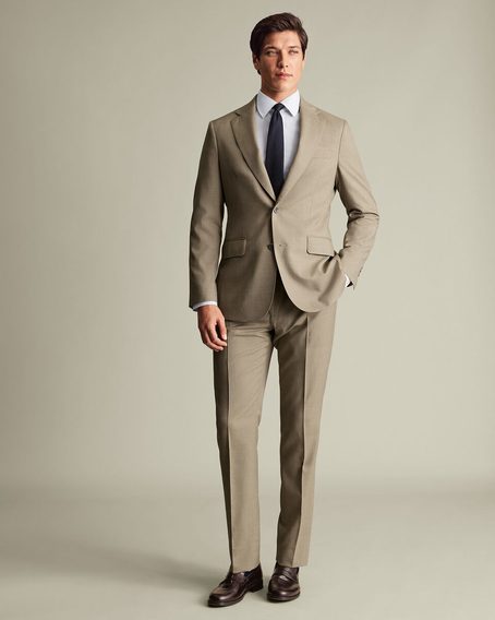 Charles Tyrwhitt Ultimate Performance Sharkskin Suit Jacket — Taupe