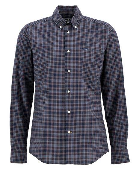 Barbour Lomond Tailored Shirt — Wine Red Tartan