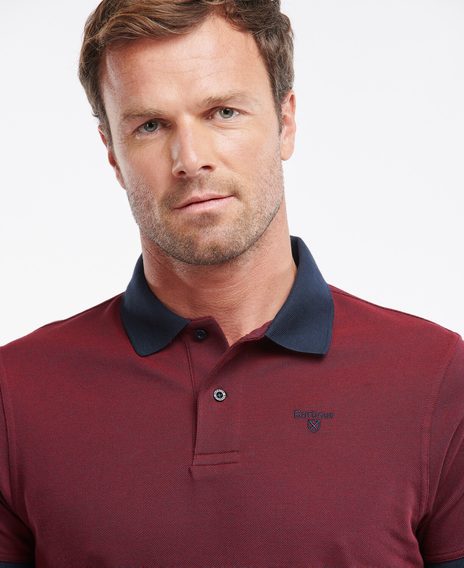 Barbour Sports Mix Polo Shirt — Dark Red