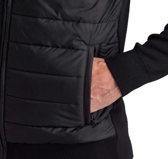 Barbour Carn Baffle Zip Through Jumper — Black