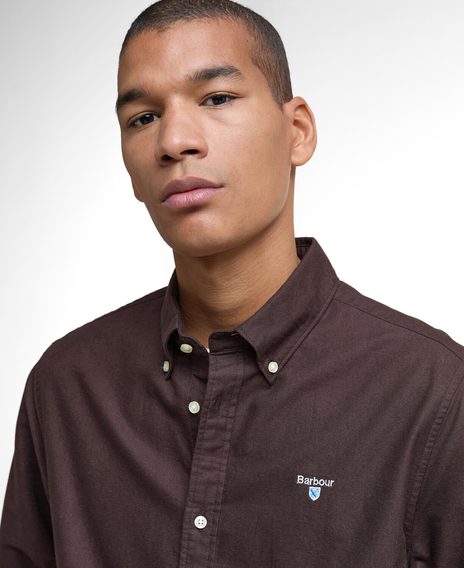 Barbour Oxford Tailored Long-Sleeved Shirt — Oak Brown