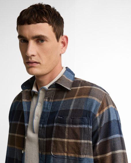 Barbour Copswell Relaxed Checked Shirt — Dark Sand