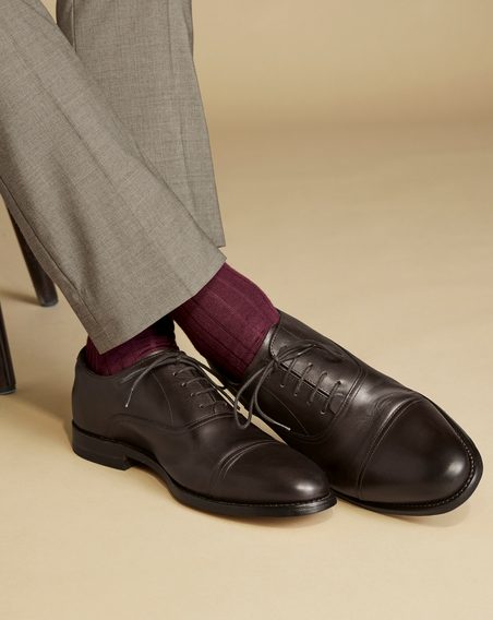 Charles Tyrwhitt Leather Oxford Shoes — Dark Chocolate