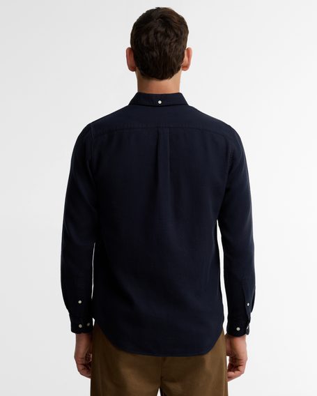 Barbour Buckley Tailored Herringbone Shirt — Navy