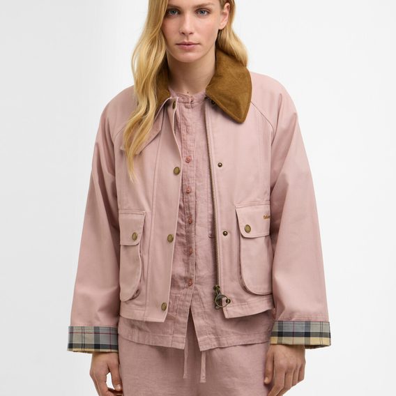 Barbour Cropped Beadnell Casual Jacket — Gardenia